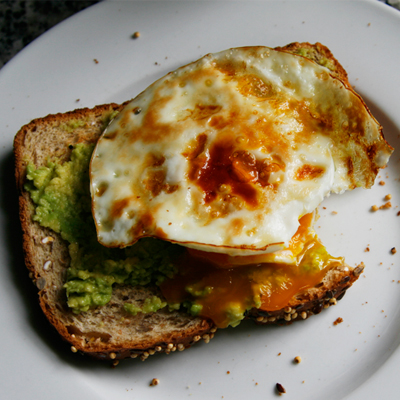 ... avocado and topped with an egg. It’s a bite of creamy, rich, nutty