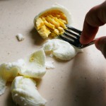 mashing egg