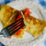 At it's thinnest part, this omelet is at least twice as thick as my crepe-style ones at their thickest.