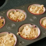 filling the muffins