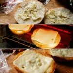 making the garlic bread roll