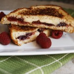 Raspberry, Brie and Blue Grilled Cheese