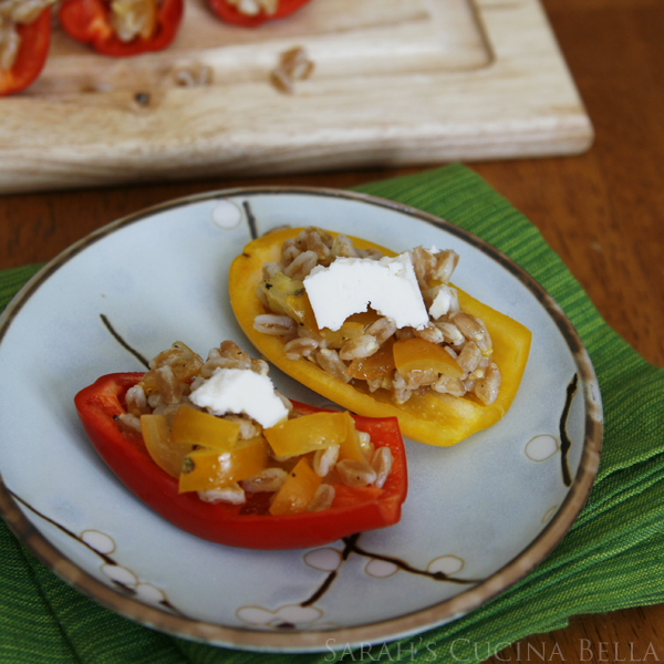 Farro Stuffed Mini Sweet Peppers with Ricotta Salata