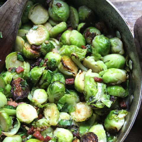 Brussels Sprouts with Pancetta and Basil