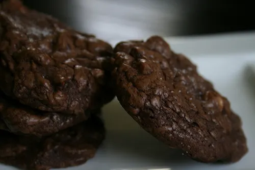 Salted Triple Chocolate Brownie Cookies