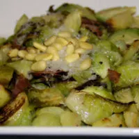 Roasted Brussels Sprouts with Salami