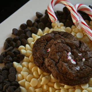 Deconstructed Chocolate Peppermint Bark Cookies