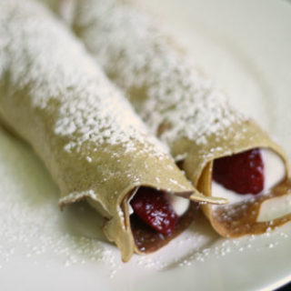 Strawberries and Cream Whole Wheat Crepes recipe
