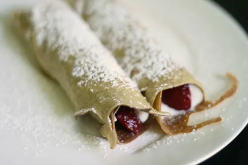 Strawberries and Cream Whole Wheat Crepes recipe