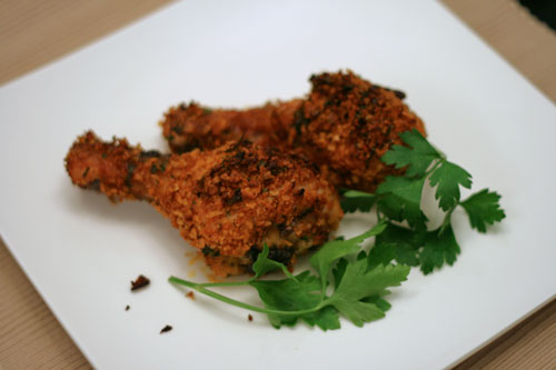 Crunchy Oven Fried Drumsticks recipe