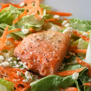 Easy Green Salad with Roasted Salmon Recipe