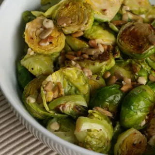 Warm Brussels Sprouts Salad with Gorgonzola and Sunflower Seeds Recipe