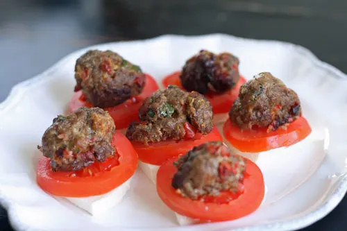 Sundried Tomato and Red Pepper Meatballs appetizer