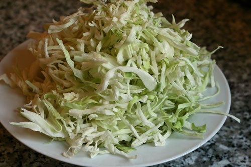 Shredded Cabbage for Bacon Braised Cabbage