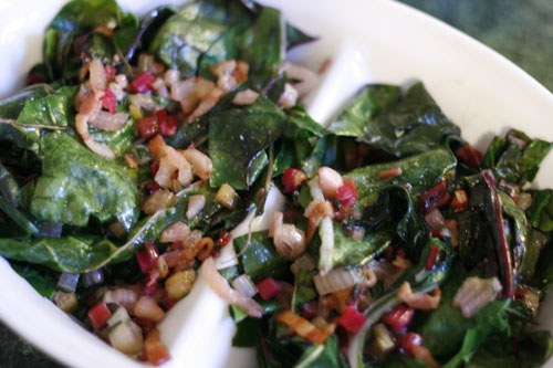 Swiss Chard with Garlic and Bacon Recipe
