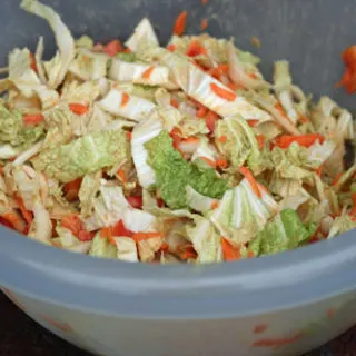 Asian Napa Cabbage Slaw with Peanut Sauce Recipe