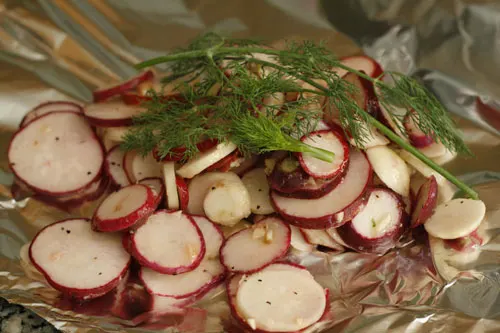 Making Grilled Radish Packets 2