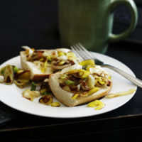 Sauteed Leeks on French Bread for One