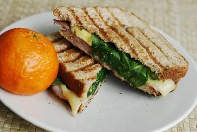 Ham, Swiss, Avocado and Spinach Panini for One