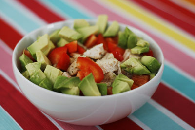 Chicken, Avocado and Red Pepper Rice Bowl