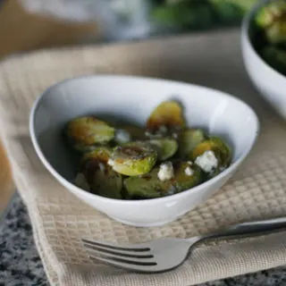 Roasted Brussels Sprouts with Walnut Oil and Gorgonzola