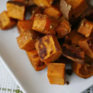 Roasted Sweet Potatoes with Garlic and Ginger