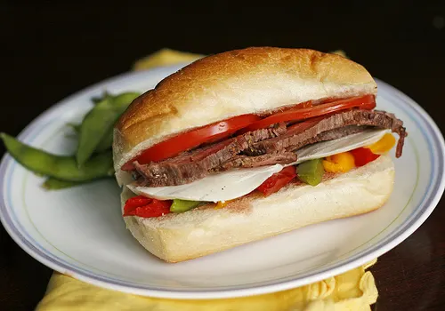 Steak, Veggie and Mozzarella Sandwiches