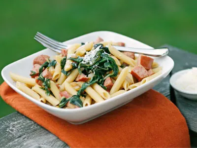 Penne with Swiss Chard and Kielbasa