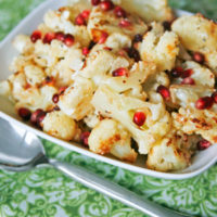 Roasted Cauliflower with Blue Cheese, Garlic and Pomegranate