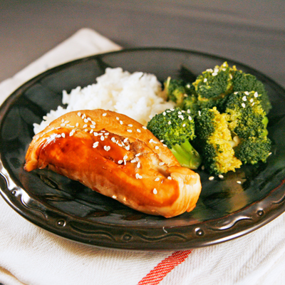 Baked Ginger Sesame Chicken and Broccoli recipe