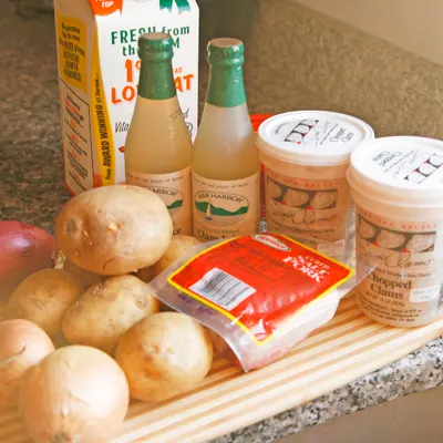 Ingredients for Lighter New England Clam Chowder