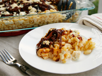 Smoked Cheddar and Blue Cheese Brisket Macaroni and Cheese
