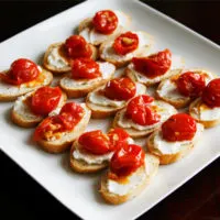 Garlic Tomato Crostini with Ricotta