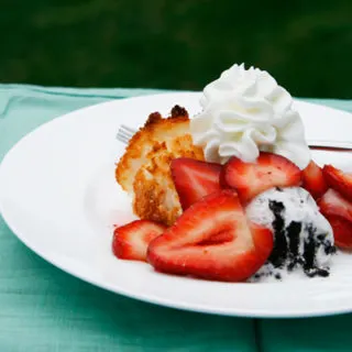 Cookies and Cream Strawberry Shortcake with Toasted Angel Food Cake