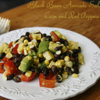 Black Bean Avocado Salad with Corn and Red Peppers