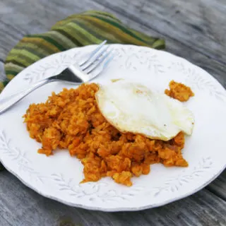 Sweet Potato Hash Browns with Olive Oil Fried Eggs