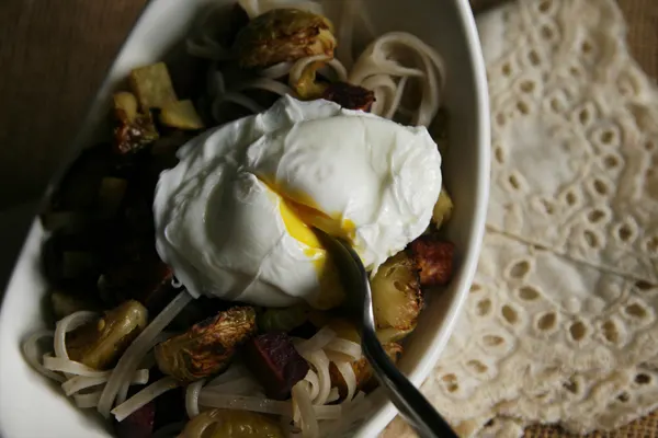 Roasted Veggies with Poached Egg