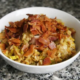 Sauteed Leeks with Bacon and Lentils