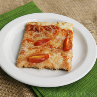 Cheese and Tomato Pizza with Garlic Bread Crust