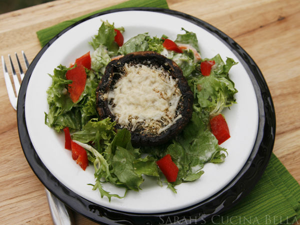 warm roasted portabella salad