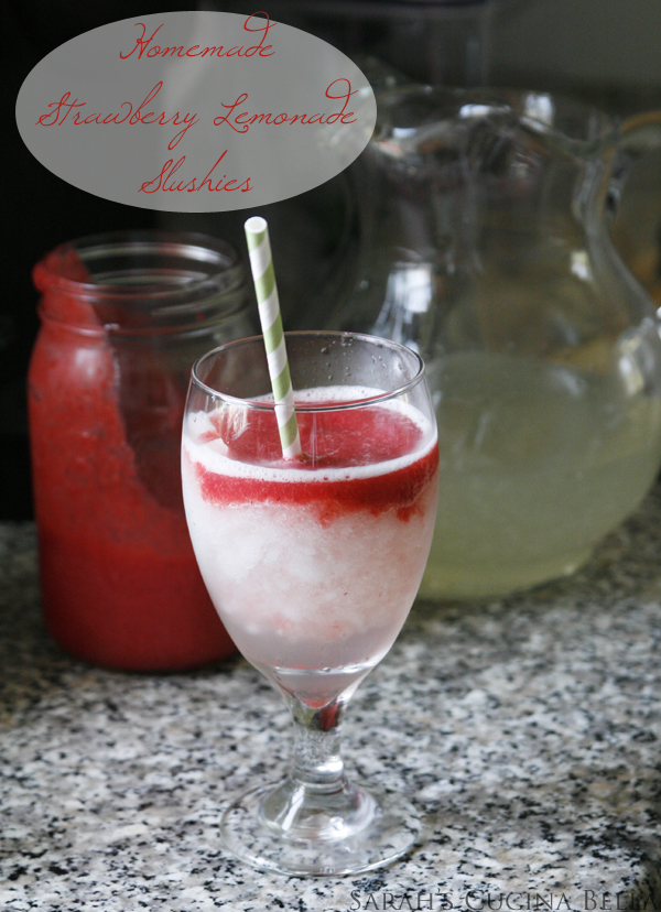 homemade strawberry lemonade slushies