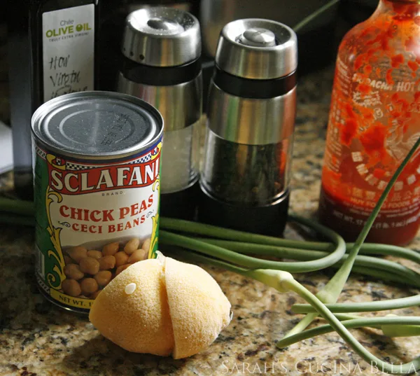 Garlic Scape Garbanzo Bean Dip Ingredients