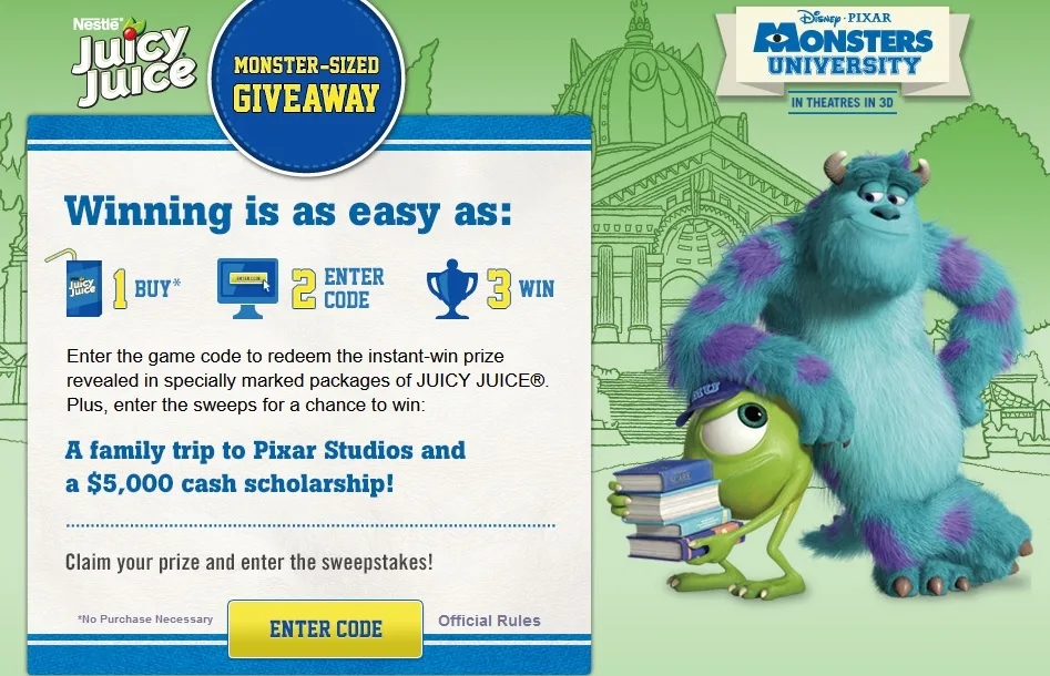 Monsters University Giveaway