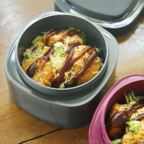 Barbecue Chicken and Veggie Rice Bowls for Lunchboxes