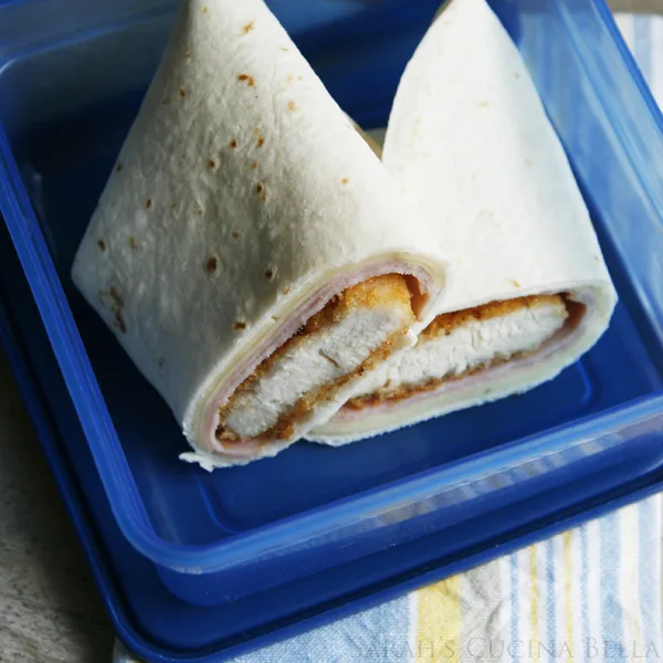 Chicken Cordon Bleu Wraps for Lunch Boxes