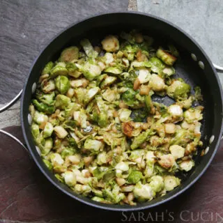 Pan-Seared Shredded Brussels Sprouts and Apples