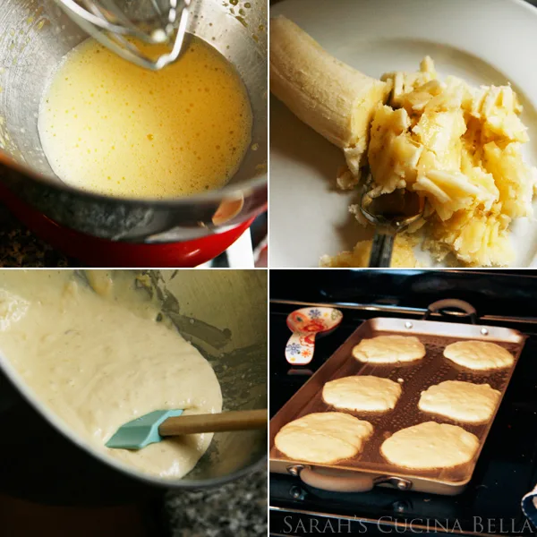 Steps for Making Banana Split Pancakes