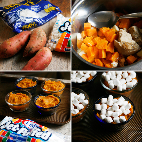 making mini sweet potato casseroles #shop