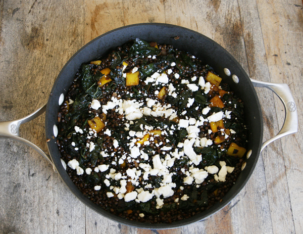 Balsamic Kale and Black Lentils