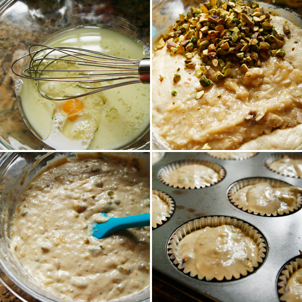 Making Banana Pistachio Muffins